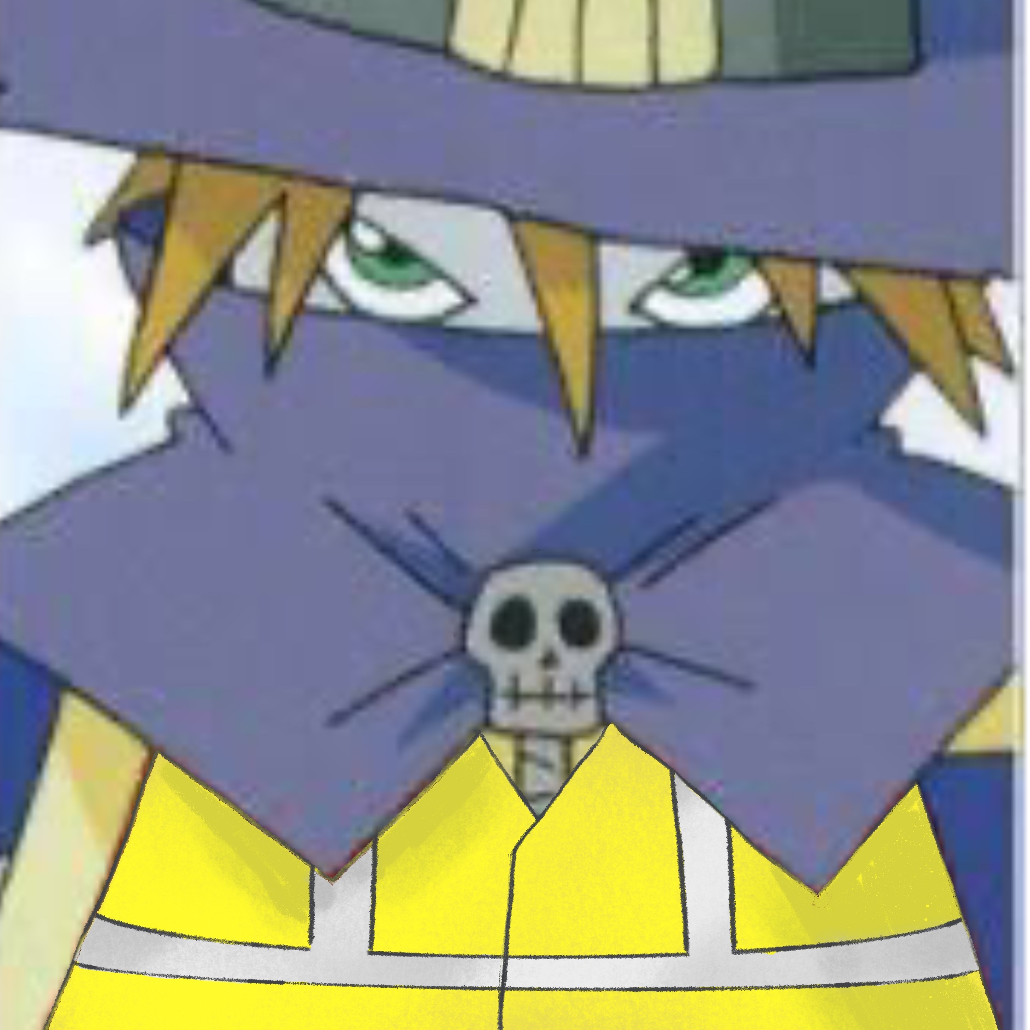 Wizardmon in a high-vis vest